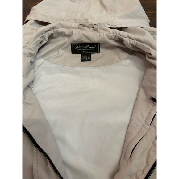 Eddie Bauer Jacket Adult Women's XS Beige Nylon Hooded Full Zip Rain Coat - Picture 4 of 9
